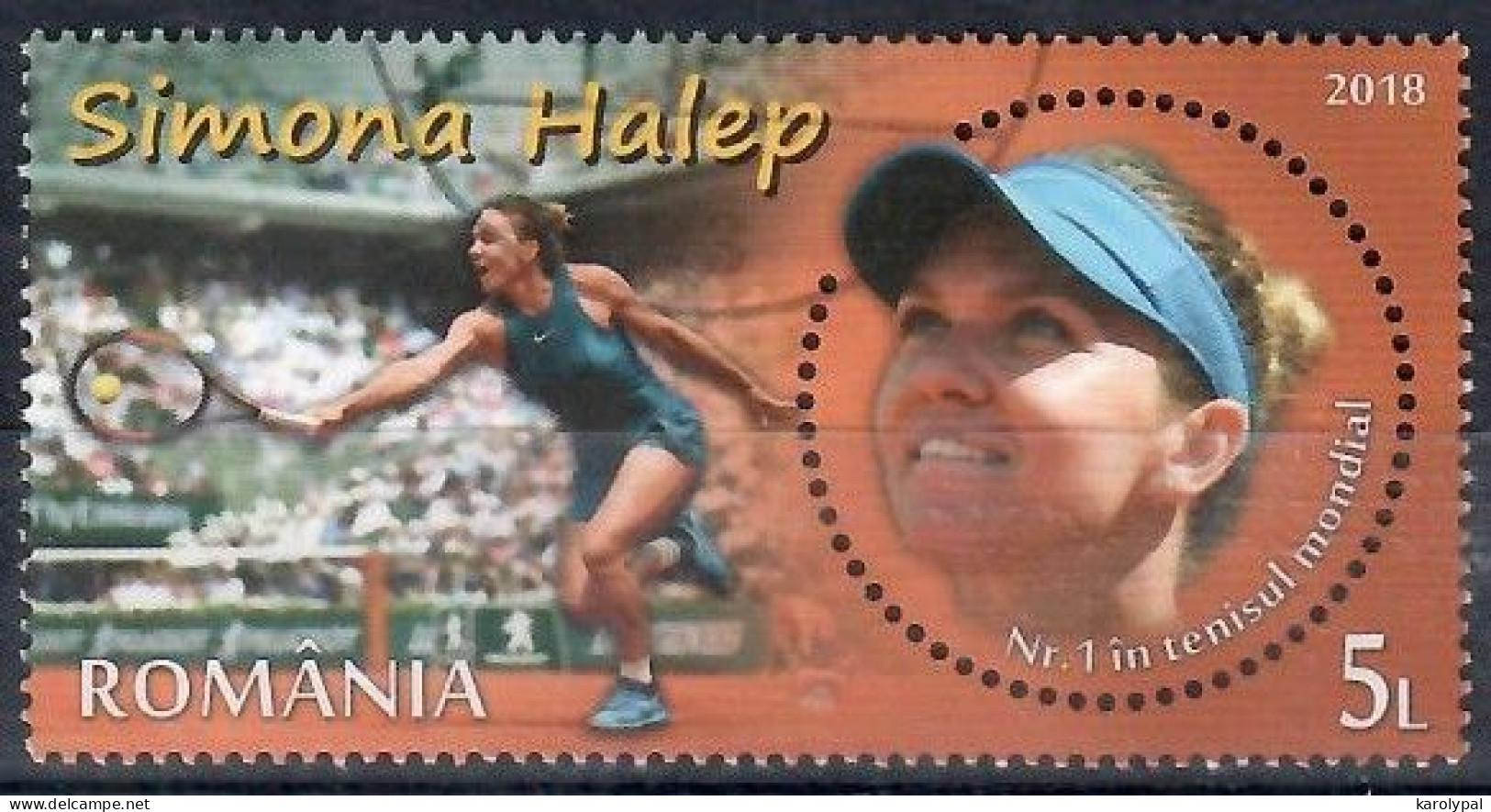 Romania, 2018, USED, CTO,            Simona Halep, Tennis Star,  Mi. Nr. 7444 - Used Stamps