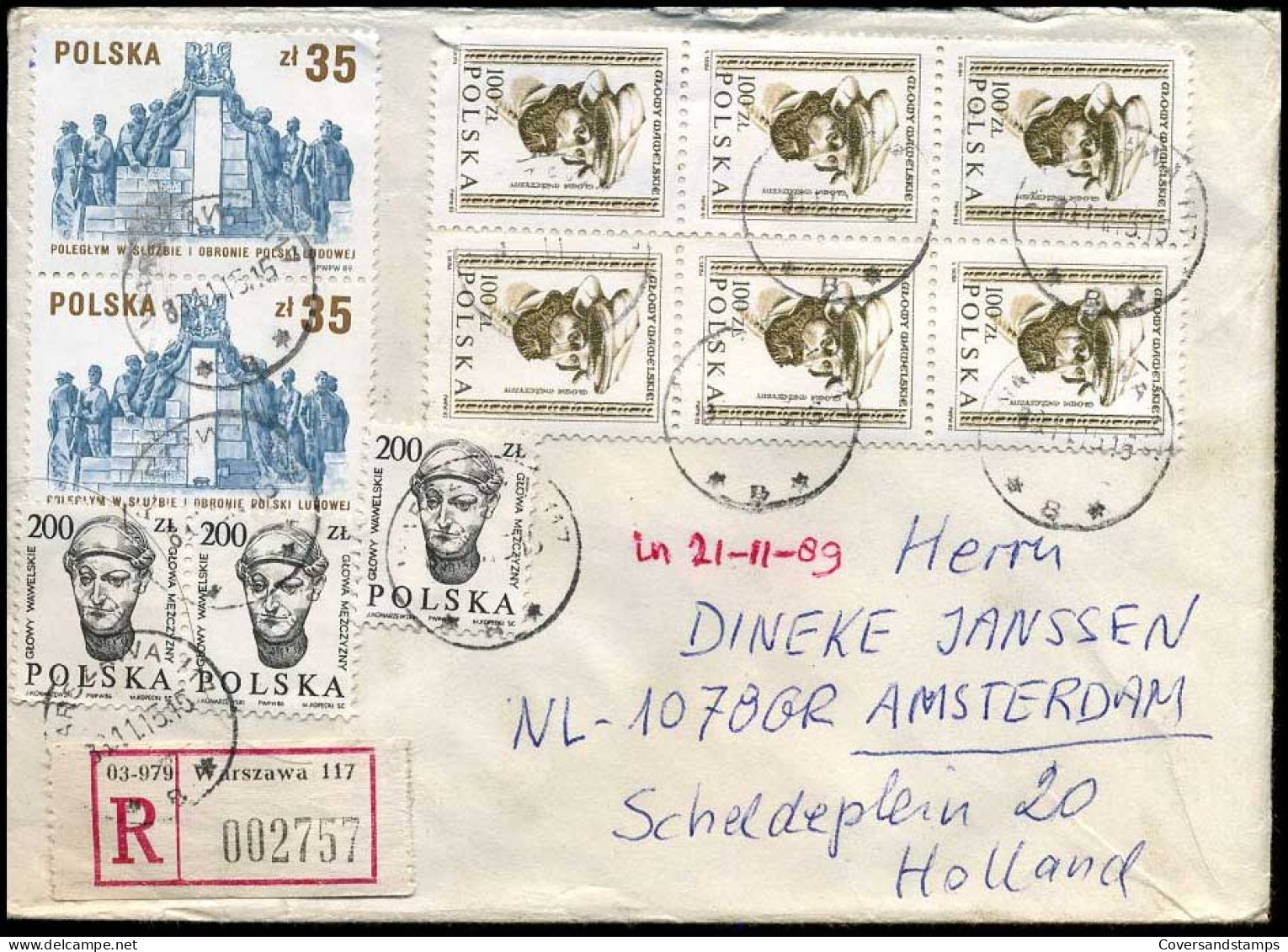 Polen - Cover To Amsterdam, Holland - Storia Postale