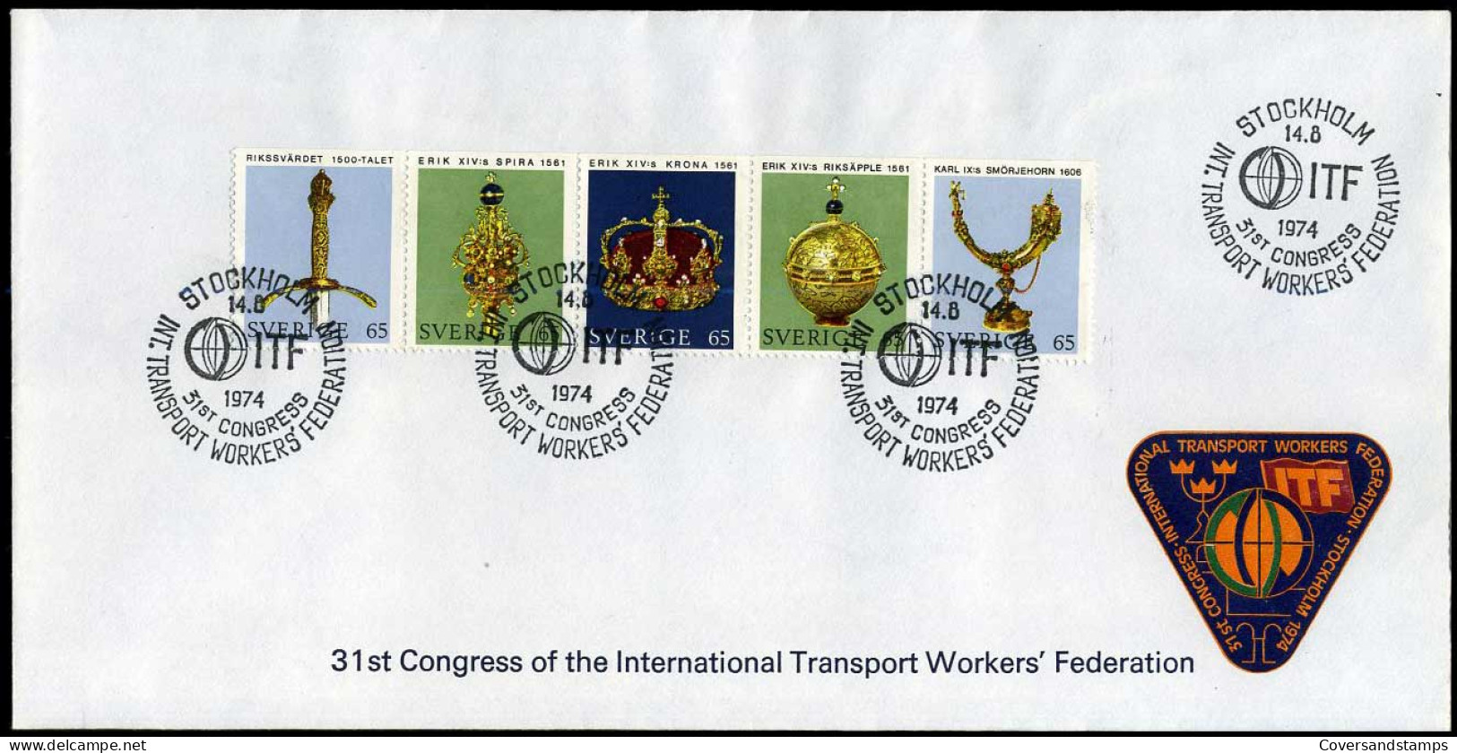 Sweden - FDC -  31st Congress Of The International Transport Workers' Federation - FDC