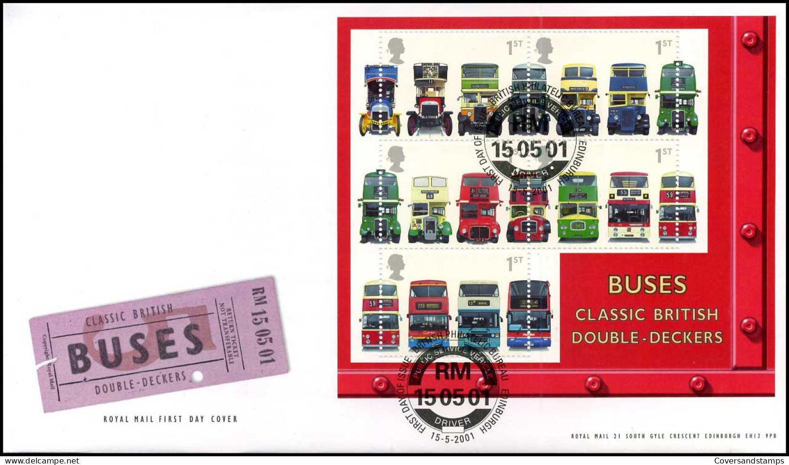 Great-Britain - FDC - Classic British Double-Deckers - Busses