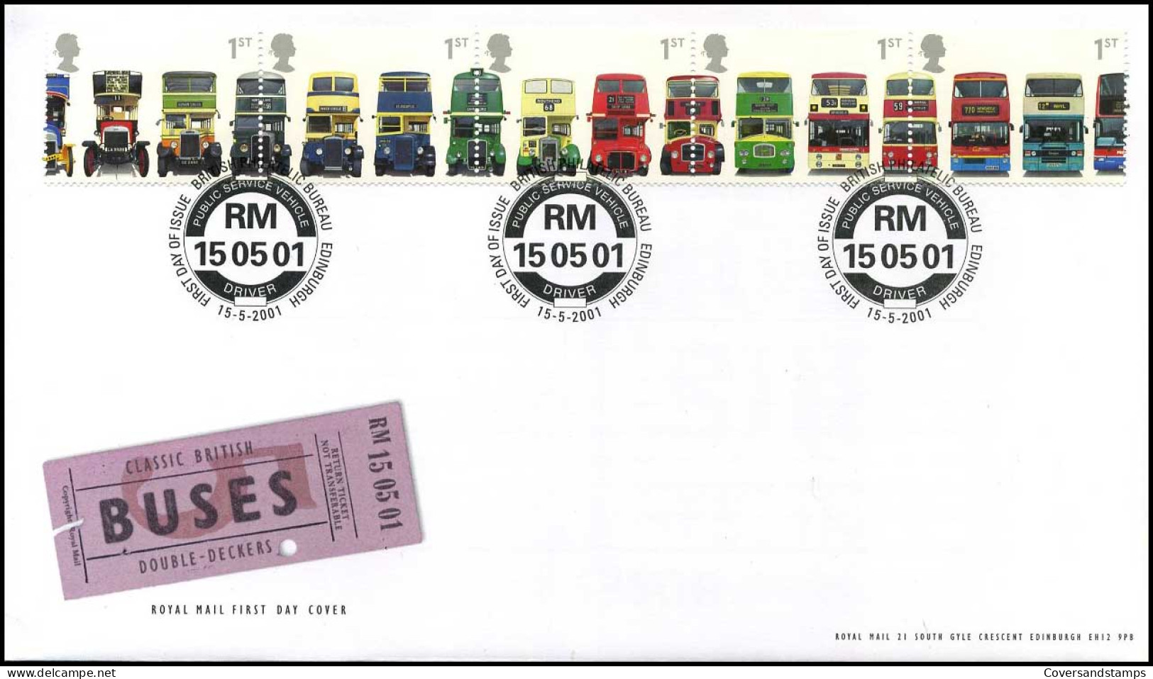 Great-Britain - FDC - Classic British Double-Deckers - Bussen