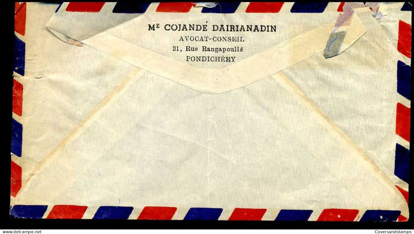 India - Cover To Paris, France - Briefe U. Dokumente
