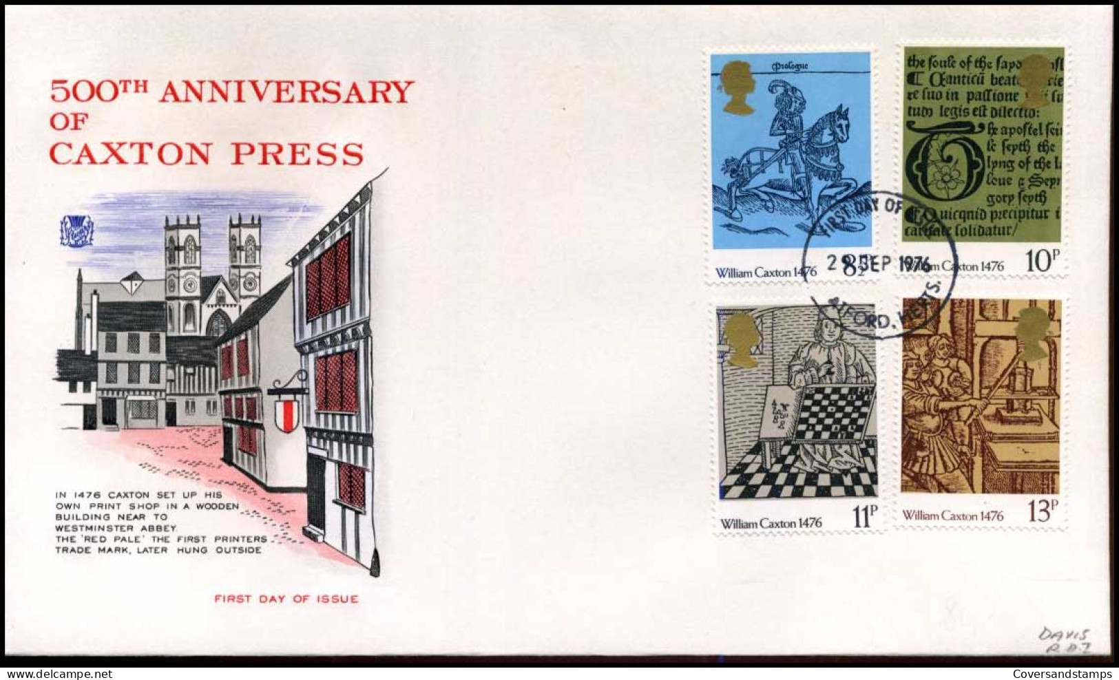 Great-Britain - FDC - 500th Anniversary Of Caxton Press - 1971-1980 Em. Décimales
