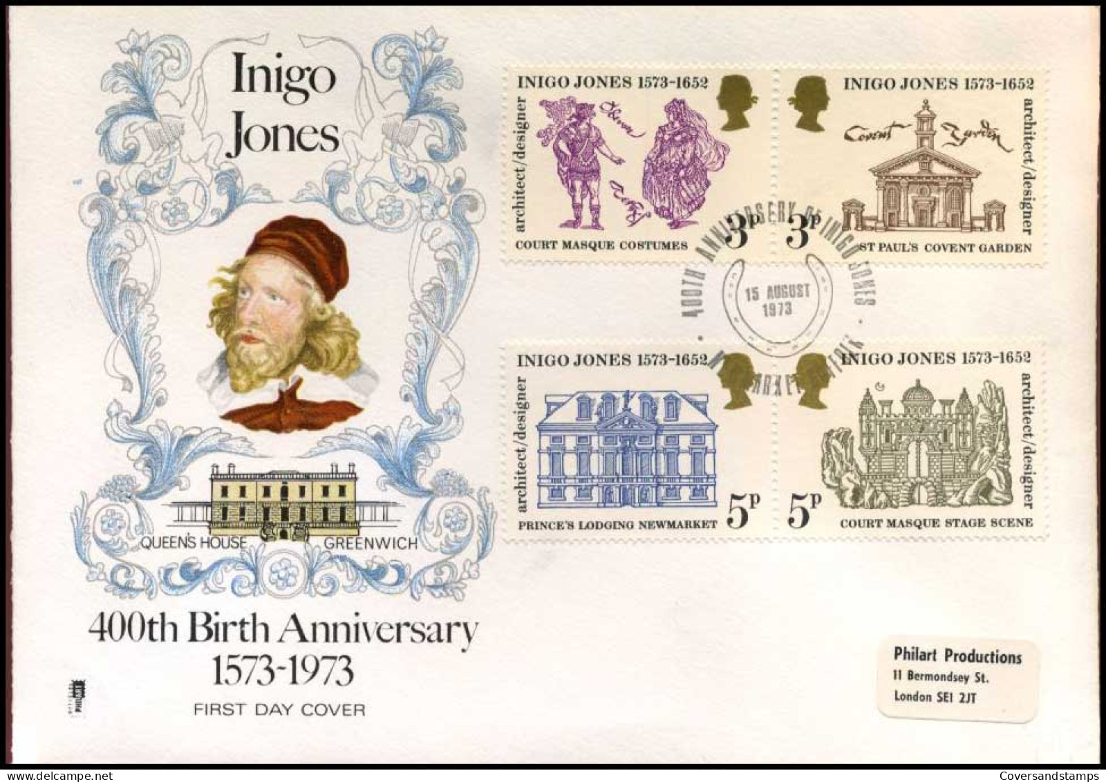 Great-Britain - FDC - Inigo Jones, 400th Birth Anniversary - 1971-1980 Decimal Issues