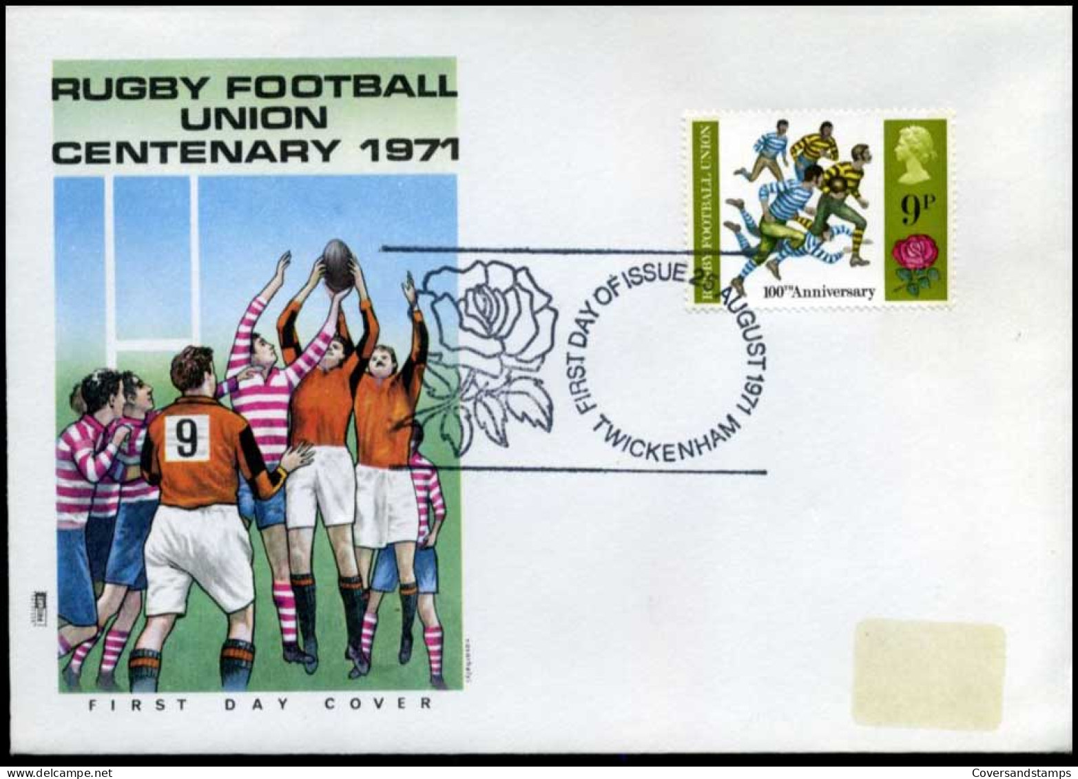 Great-Britain - FDC - Rugby Football Union Centenary 1971 - 1971-1980 Em. Décimales