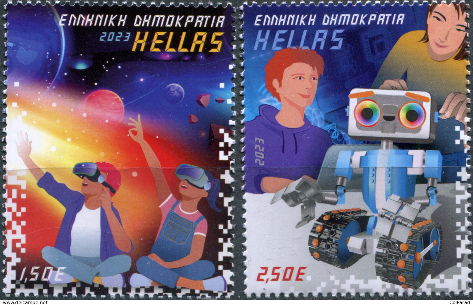 GREECE - 2023 - SET OF 2 STAMPS MNH ** - Children And Technology - Ongebruikt