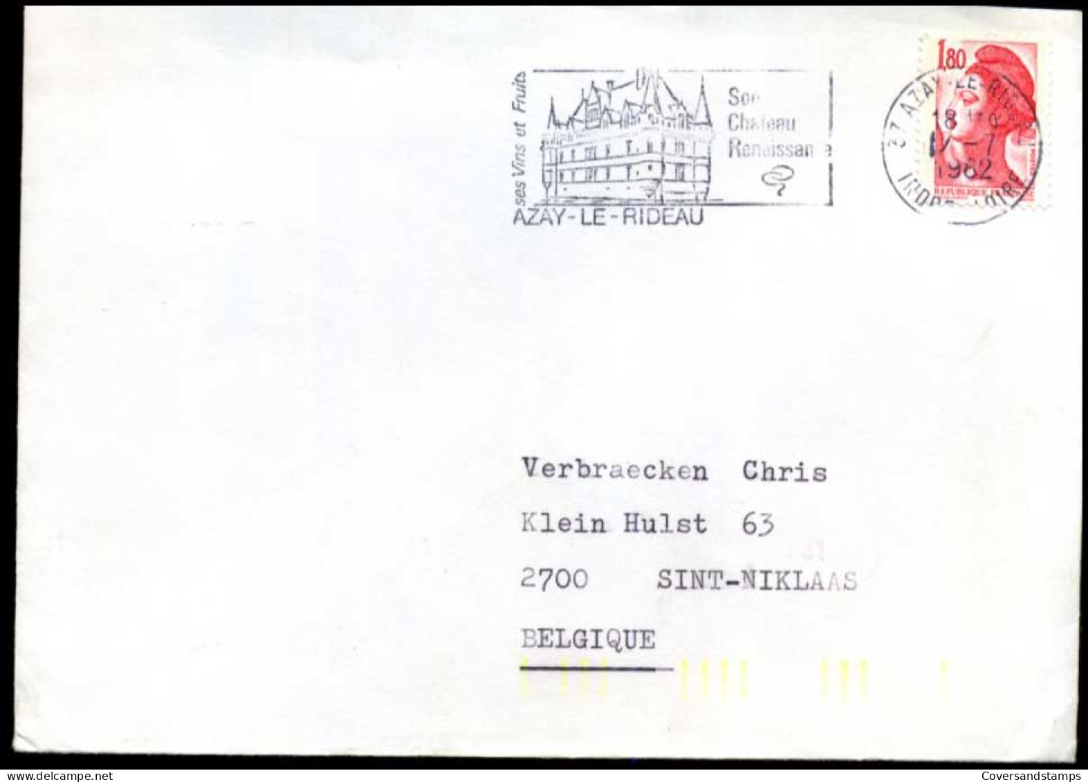 France - Cover  To Sint-Niklaas, Belgium - Lettres & Documents