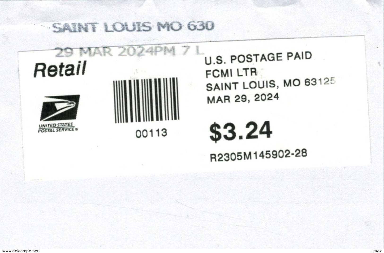 US Label Saint Louis MO - Storia Postale