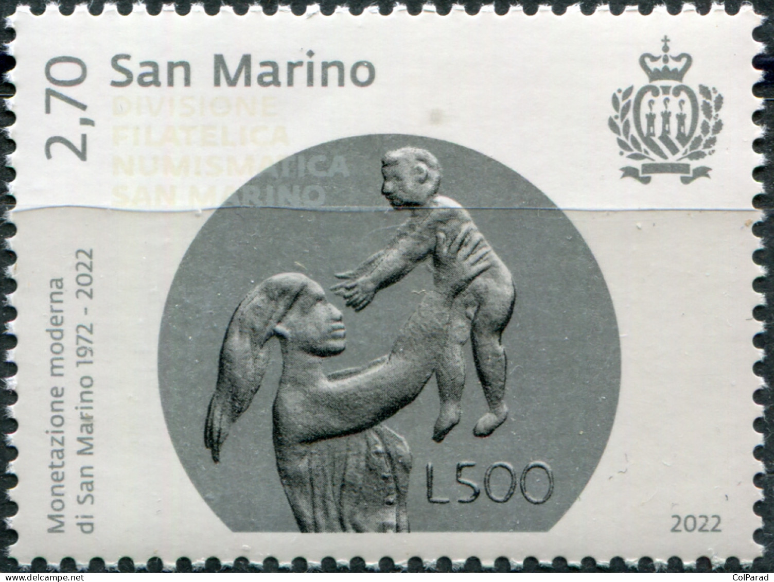 SAN MARINO - 2022 - STAMP MNH ** - 50 Years Of Modern Coinage In San Marino - Unused Stamps