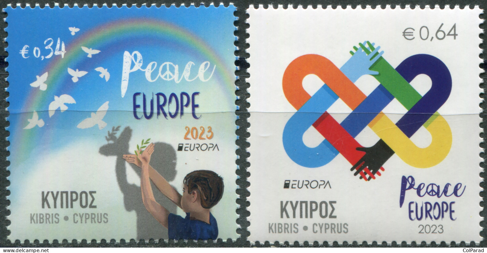 CYPRUS - 2023 - SET OF 2 STAMPS MNH ** - Peace, Humanity's Highest Value - Unused Stamps