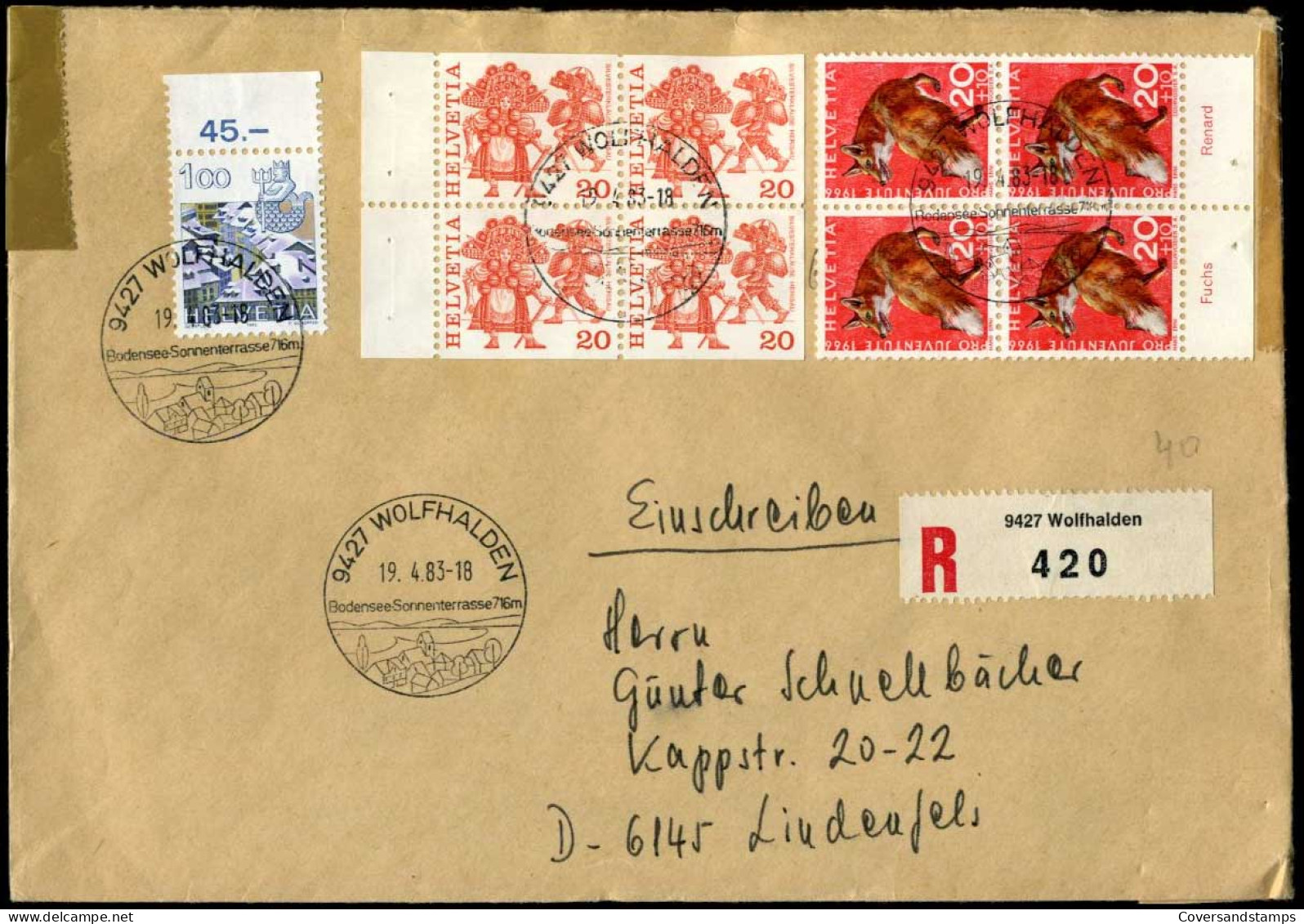 Switzerland - Registered Cover To Lindenfels, Germany - Storia Postale