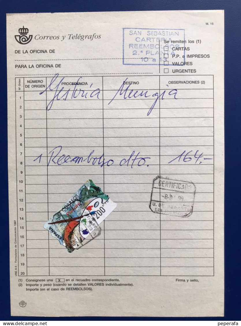 España Spain 1997, ATM PINTURA, DOCUMENTO POSTAL REEMBOLSO 297 PTS, EPELSA, RARO!!! - Machine Labels [ATM]