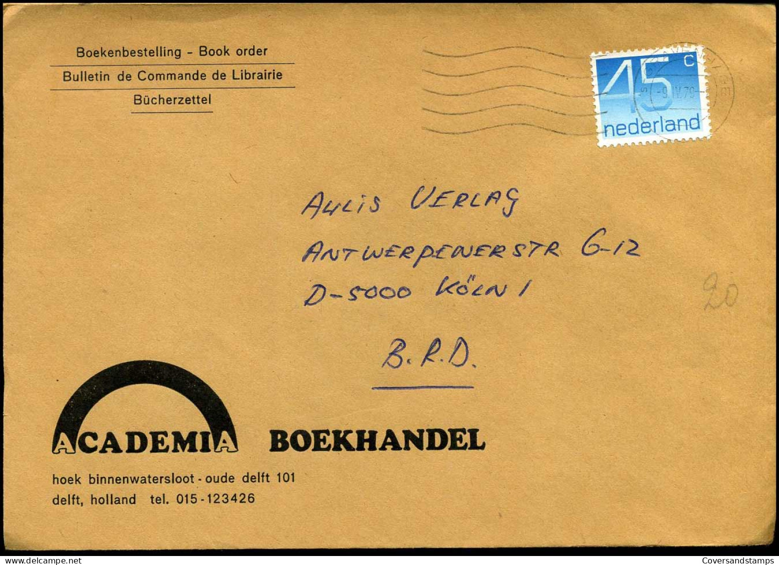 Cover Naar Keulen, Duitsland - "Academia Boekhandel, Delft" - Lettres & Documents