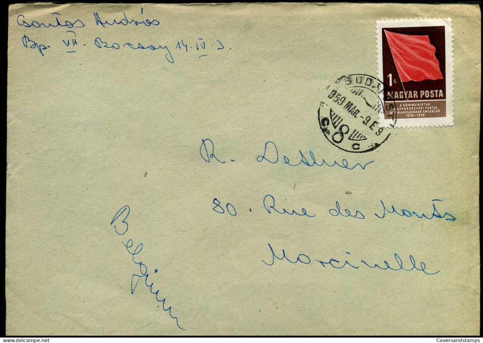 Cover To Marcinelle, Belgium - Cartas & Documentos