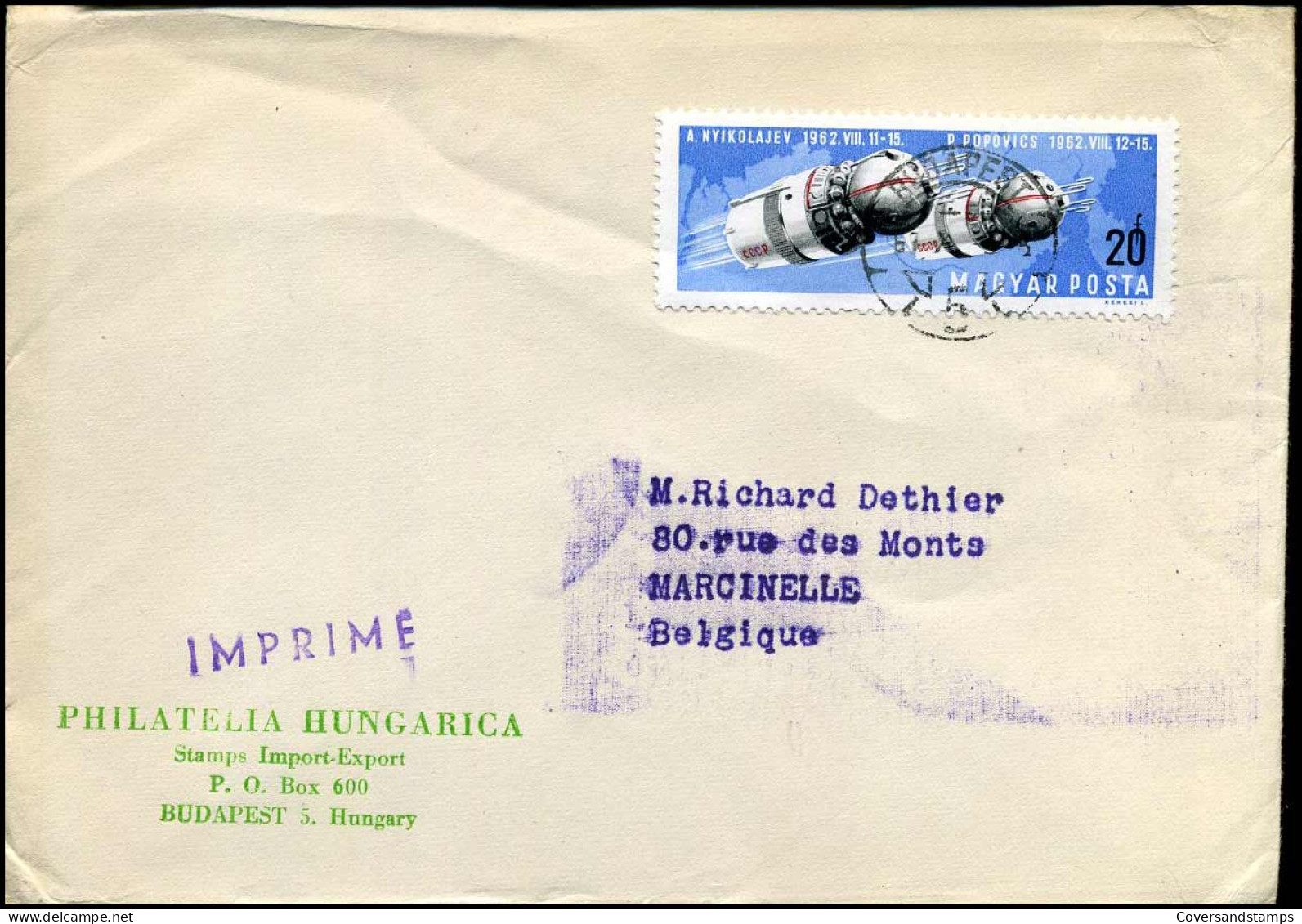 Cover To Marcinelle, Belgium - Lettres & Documents