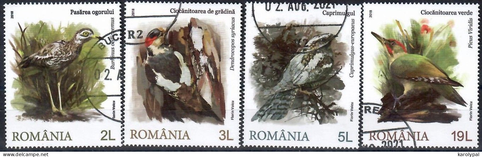 Romania, 2018, USED, CTO,           Masters Of Disguise, Birds  Mi. Nr. 7450-3 - Usati