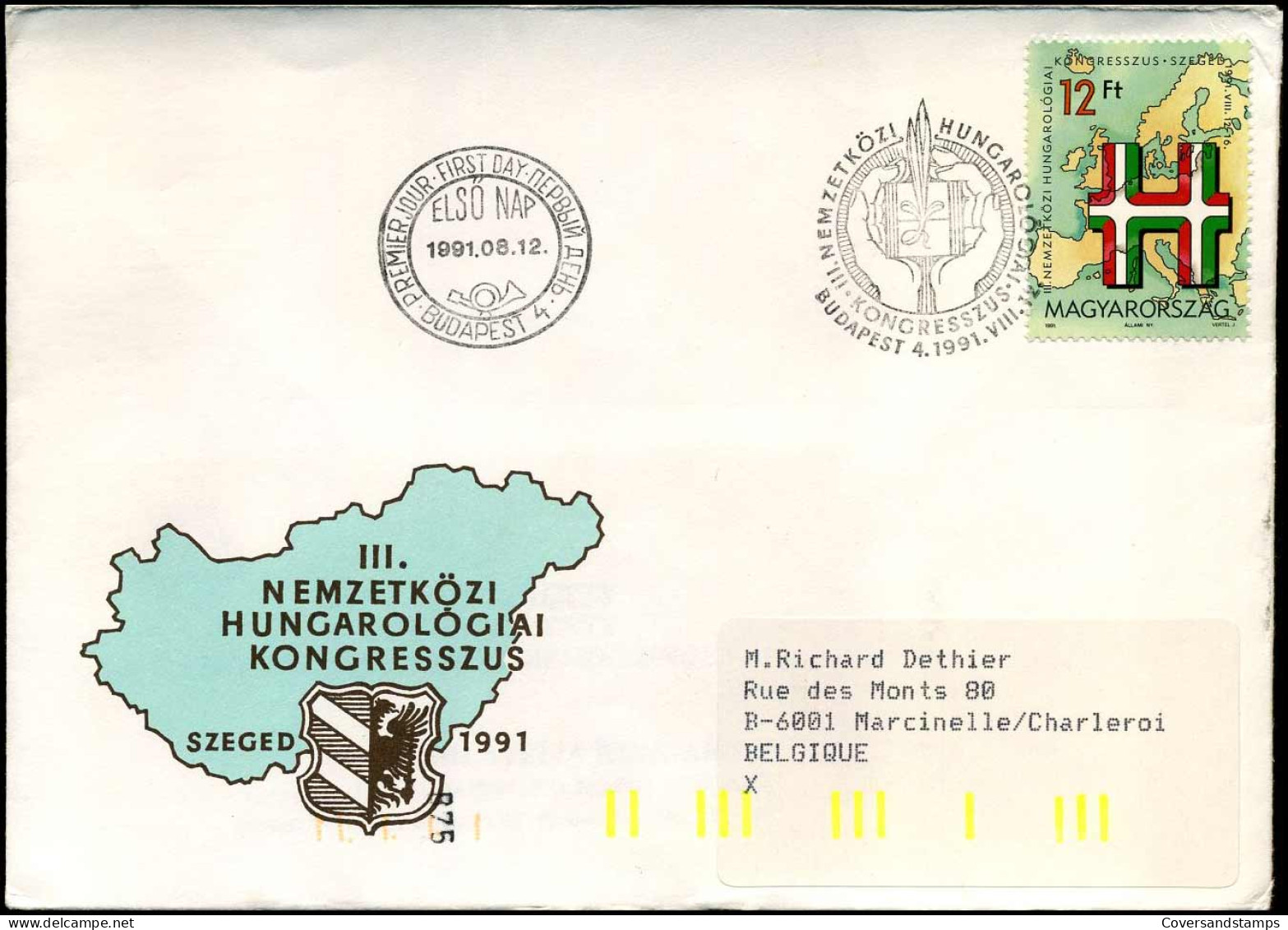 Cover To Marcinelle, Belgium - Lettres & Documents