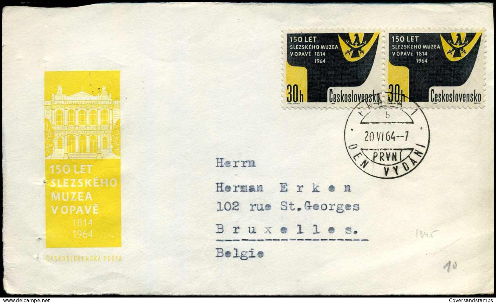 Coverfront To Brussels, Belgium - Storia Postale