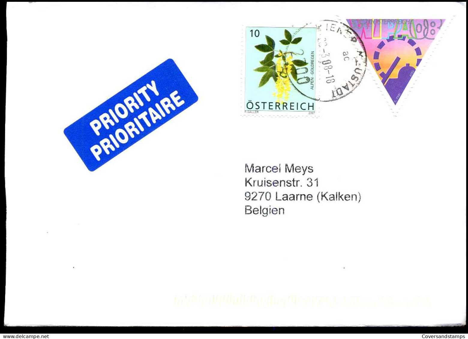 Cover To Laarne, Belgium - Cartas & Documentos