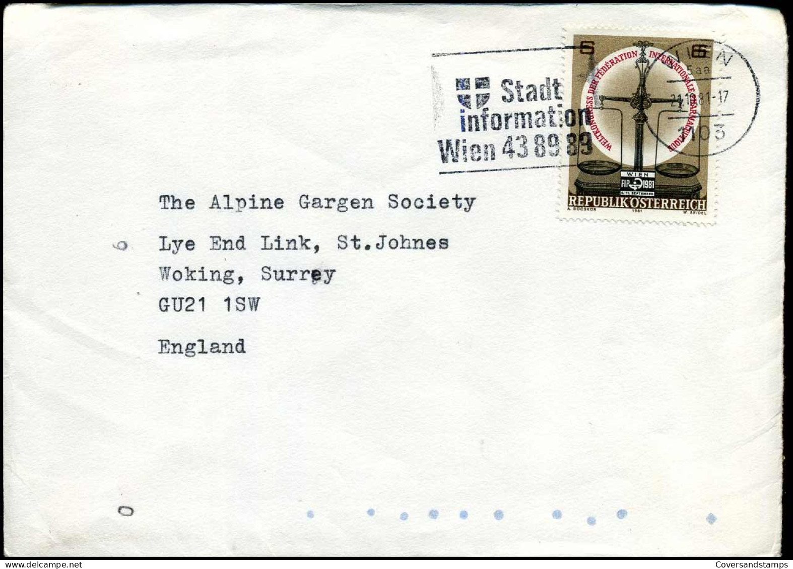 Cover To Woking, England - Cartas & Documentos