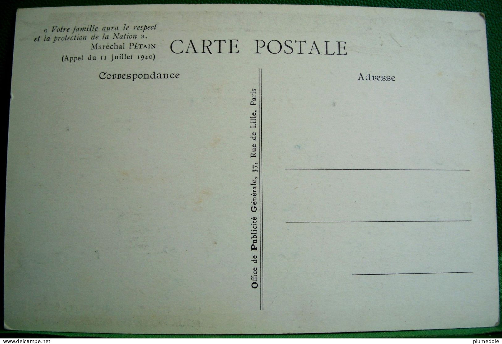 CPA WW2 - EXPOSITION DE LA FAMILLE FRANÇAISE . Propagande PÉTAIN Pour La Natalité IMPOTS  Appel Du 11/07/1940 - Ereignisse