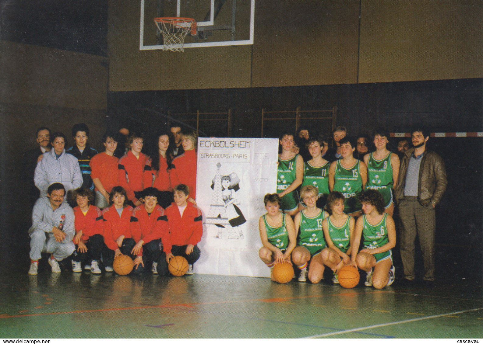 Carte  FRANCE    BASKET  BALL   Féminin    EN  DRIBBLANT    PARIS  -  ECKBOLSHEIM    1986 - Basketball