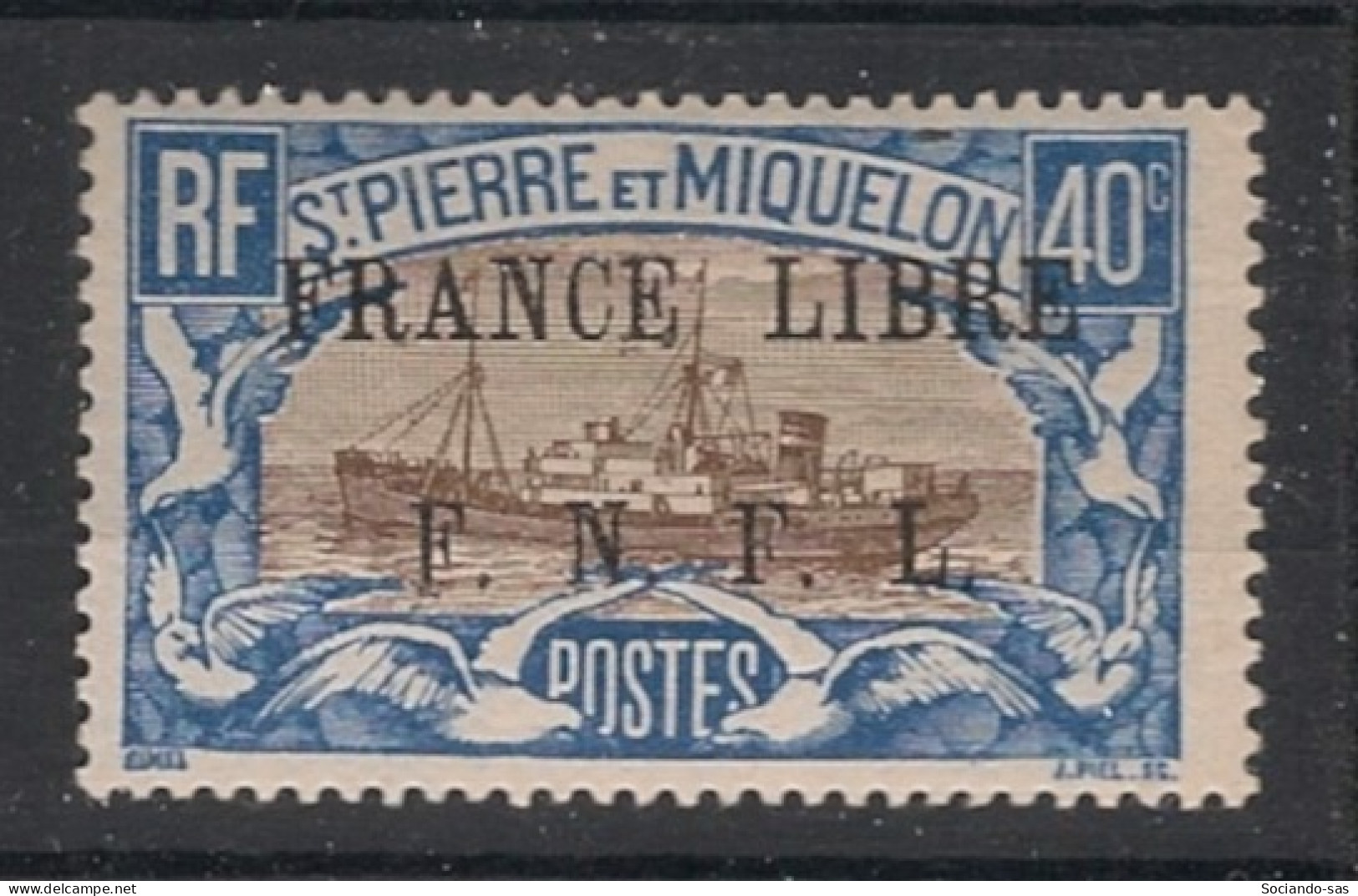 SPM - 1941-42 - N°YT. 237 - France Libre 40c Bleu Et Brun - Neuf * / MH VF - Ongebruikt