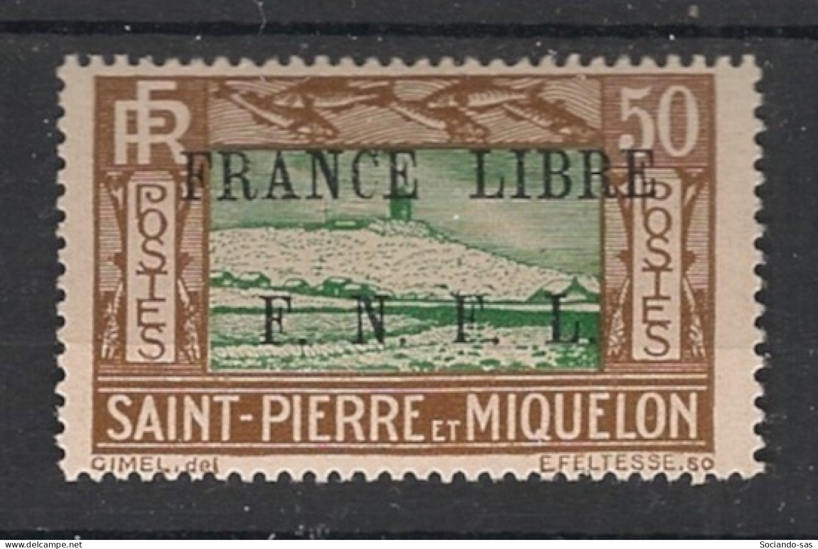 SPM - 1941-42 - N°YT. 239 - France Libre 50c Brun Et Vert - Neuf * / MH VF - Ungebraucht