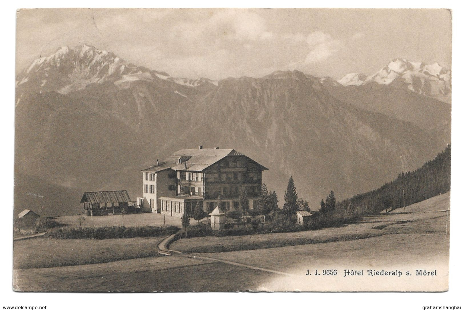 Postcard Switzerland VS Valais Mörel & Hotel Reideralp By Jullien 9656 Posted 1914 Long Message From English Tourist - Mörel-Filet