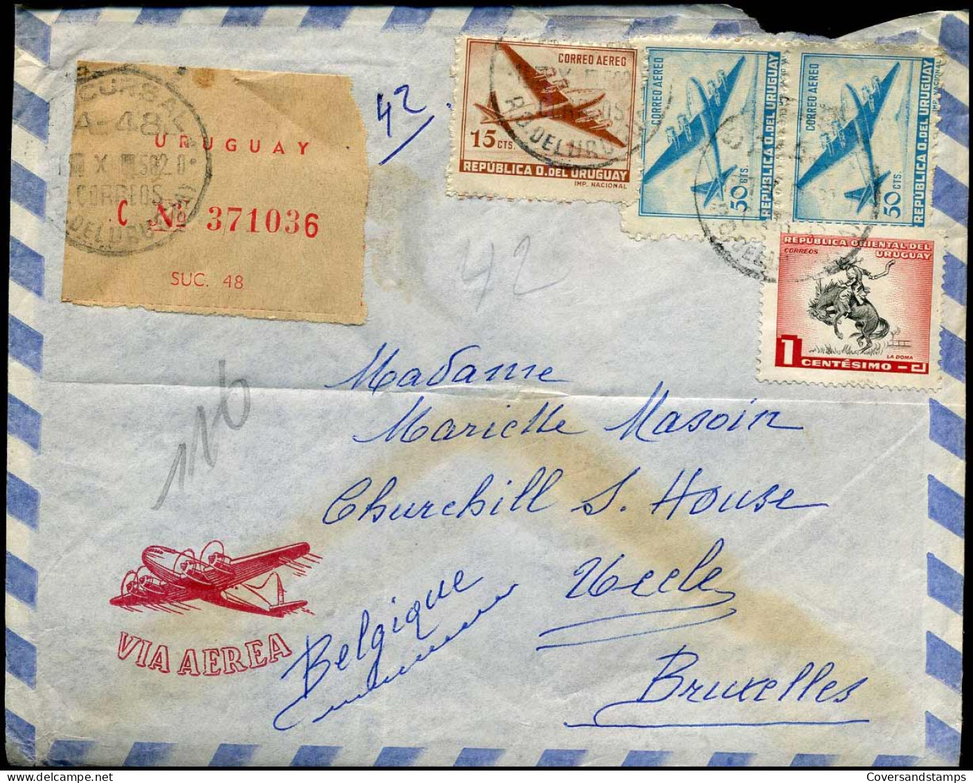 Cover To Brussels, Belgium - Uruguay