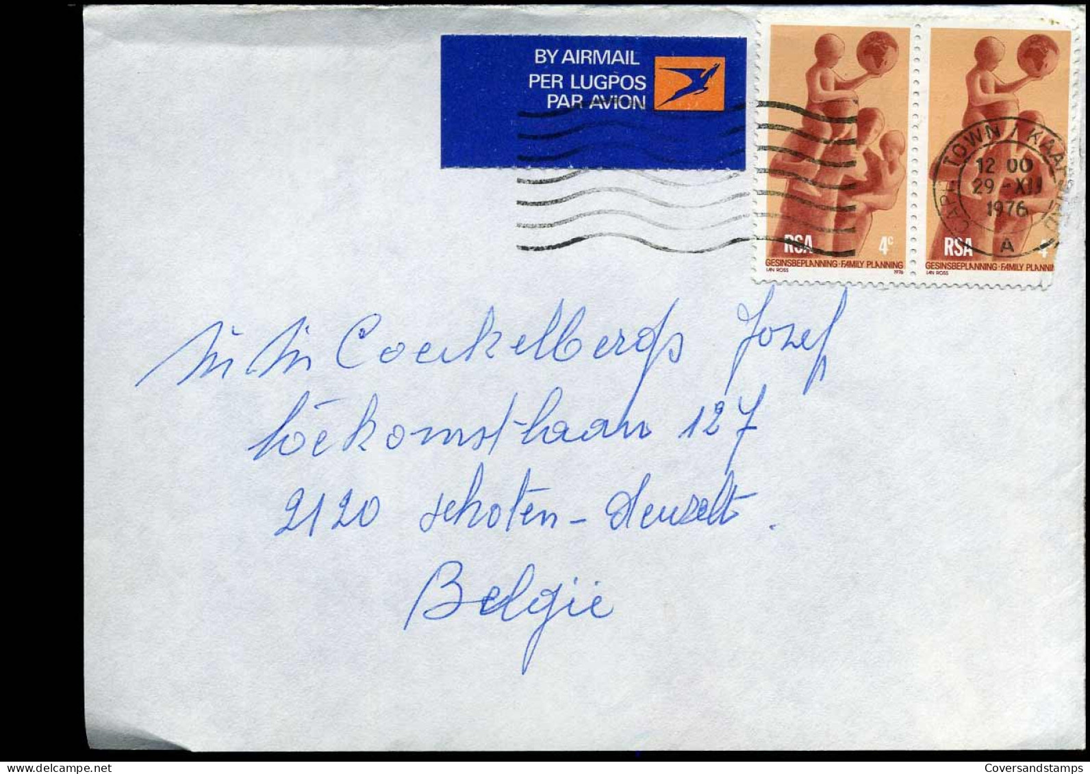 Coverfront To Schoten, Belgium - Cartas & Documentos