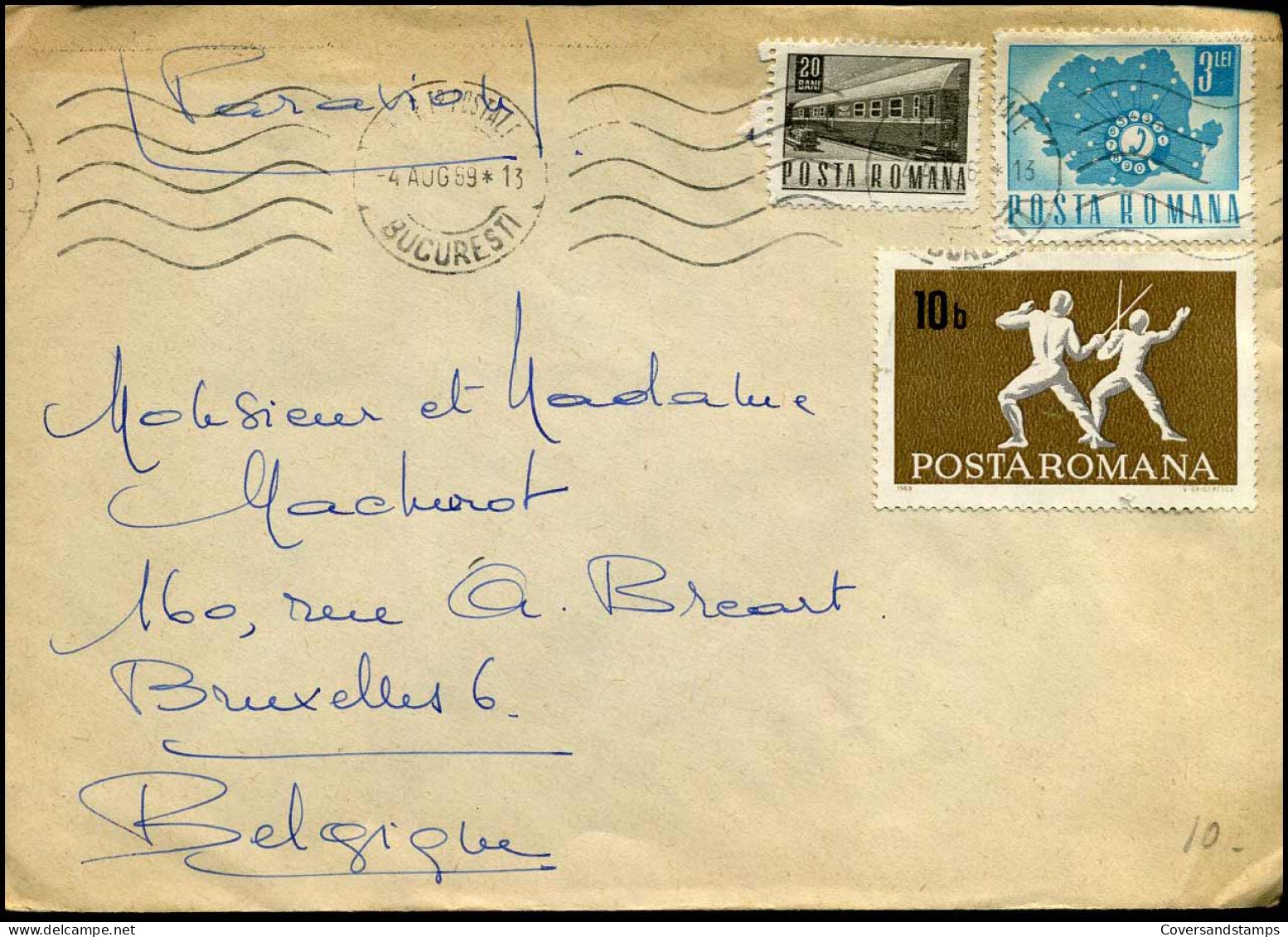 Cover To Brussels, Belgium - Lettres & Documents