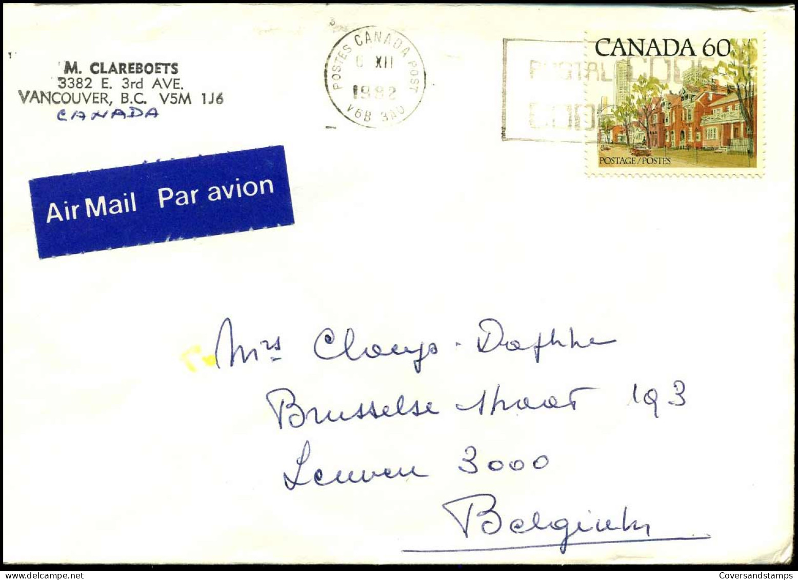 Cover To Leuven, Belgium - Storia Postale