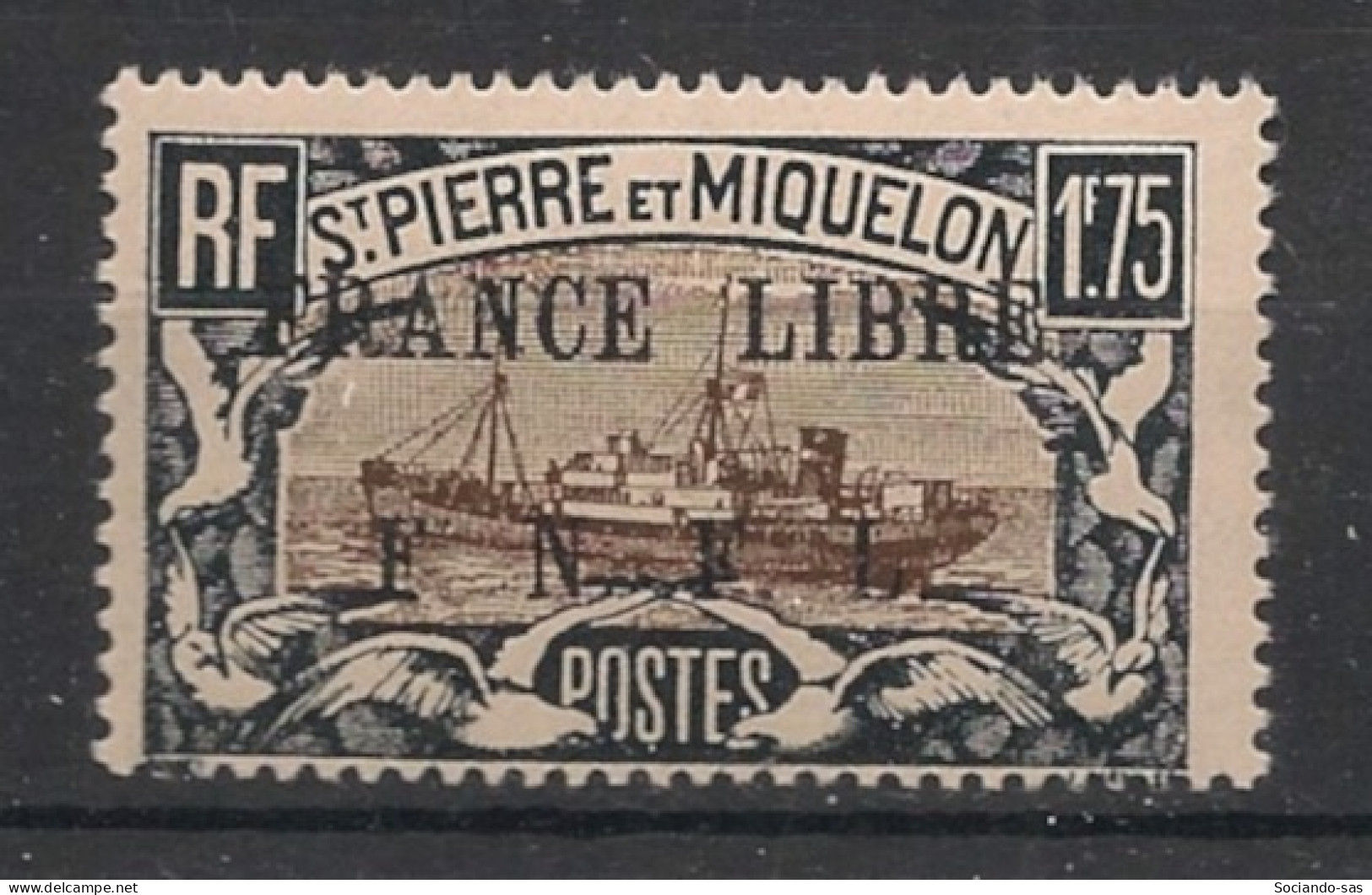 SPM - 1941-42 - N°YT. 242 - France Libre 1f75 Noir Et Brun - Neuf Luxe ** / MNH / Postfrisch - Unused Stamps