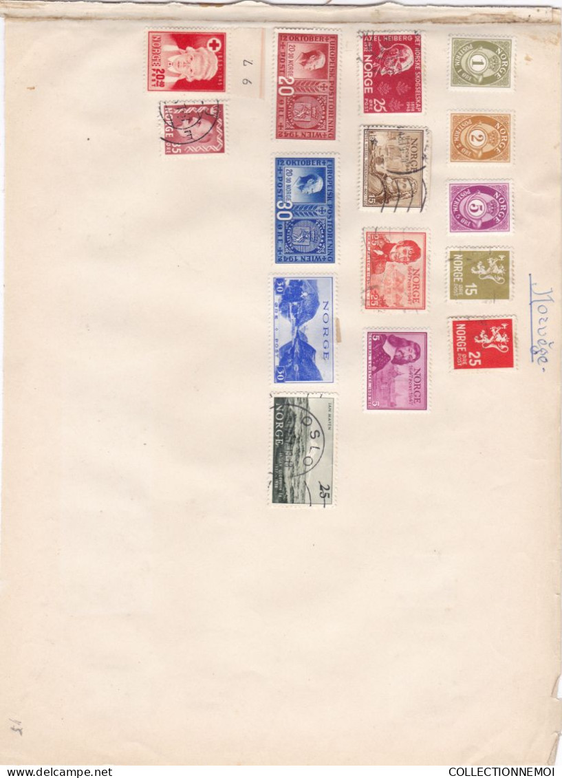 SUEDE ,NORVEGE  ET PAYS DIVERS  ,,petit lot de timbres retiré d'un MAURY,,lire description ,c'est important