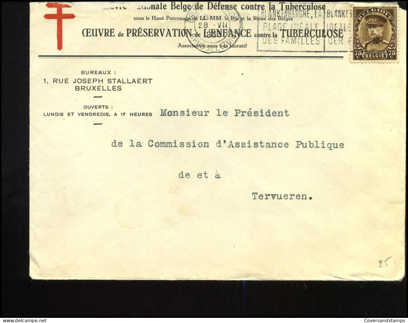 Cover Naar Tervueren - "Comité Nationale Belge De Défense Contre La Tuberculose" - 1931-1934 Képi