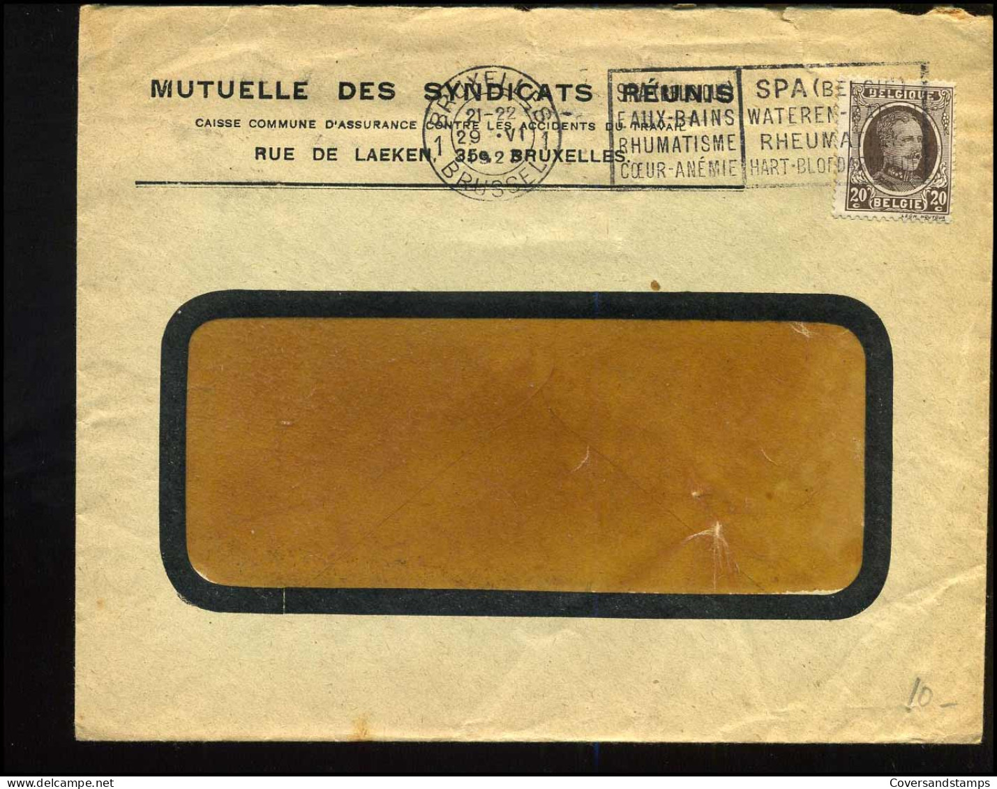 Cover - "Mutuelle Des Syndicats Réunis" - 1922-1927 Houyoux