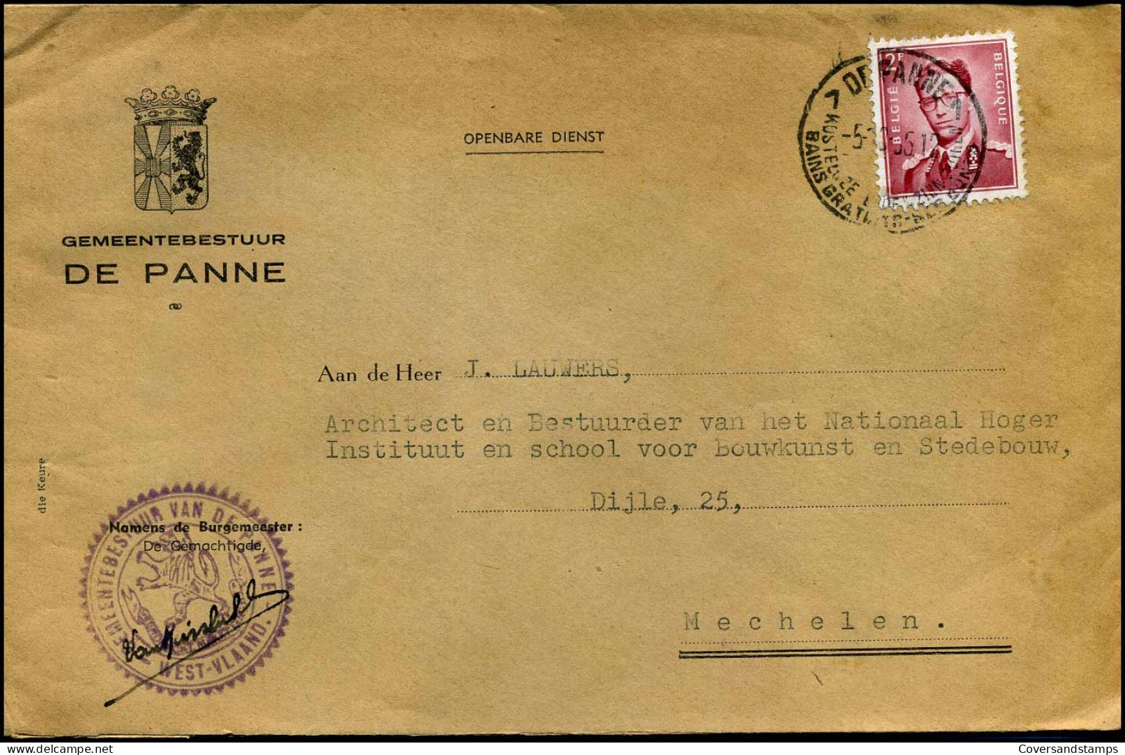 Cover Naar Mechelen - "Gemeentebestuur De Panne" - 1953-1972 Bril