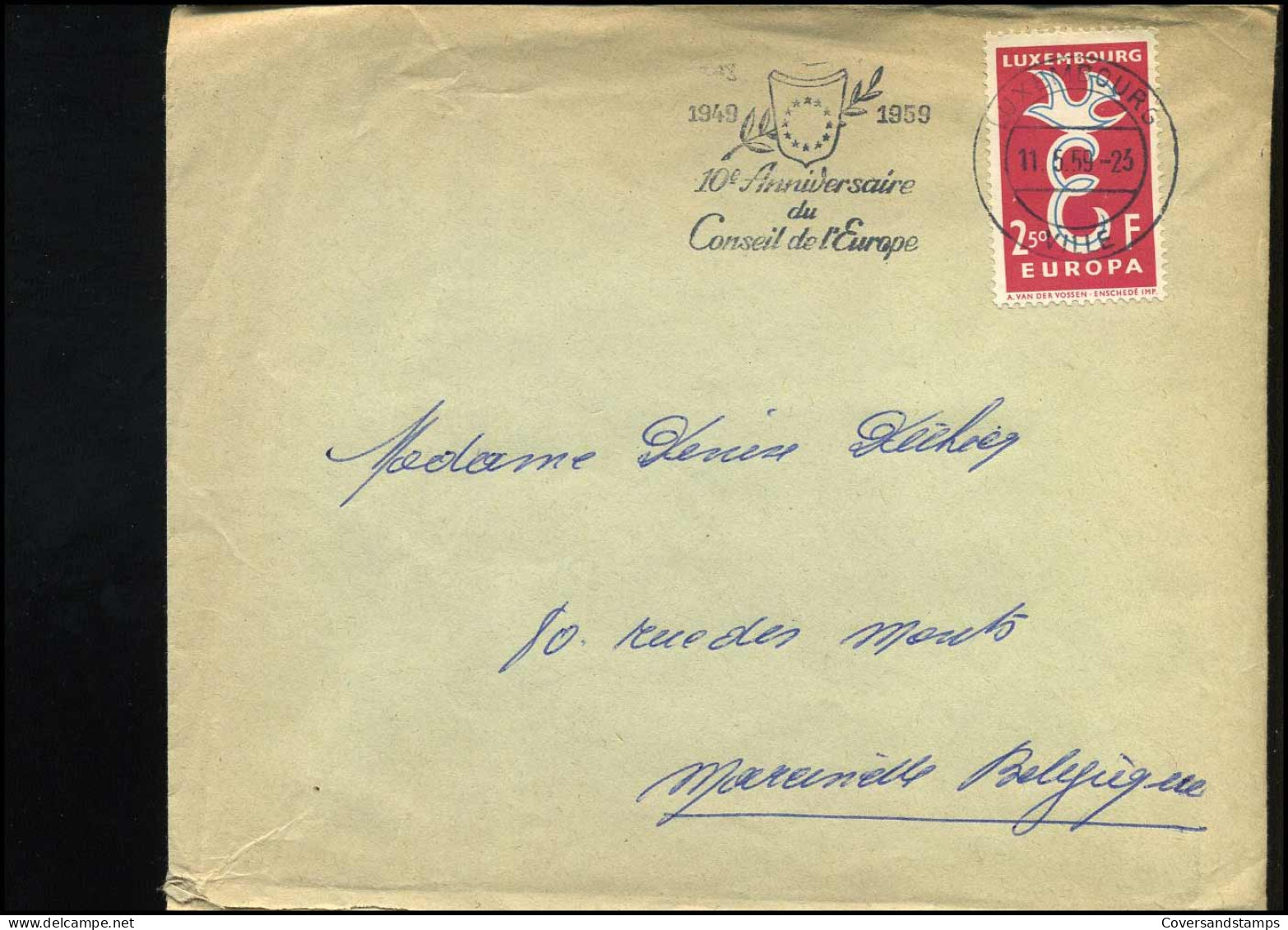 Cover To Marcinelle, Belgium - Storia Postale