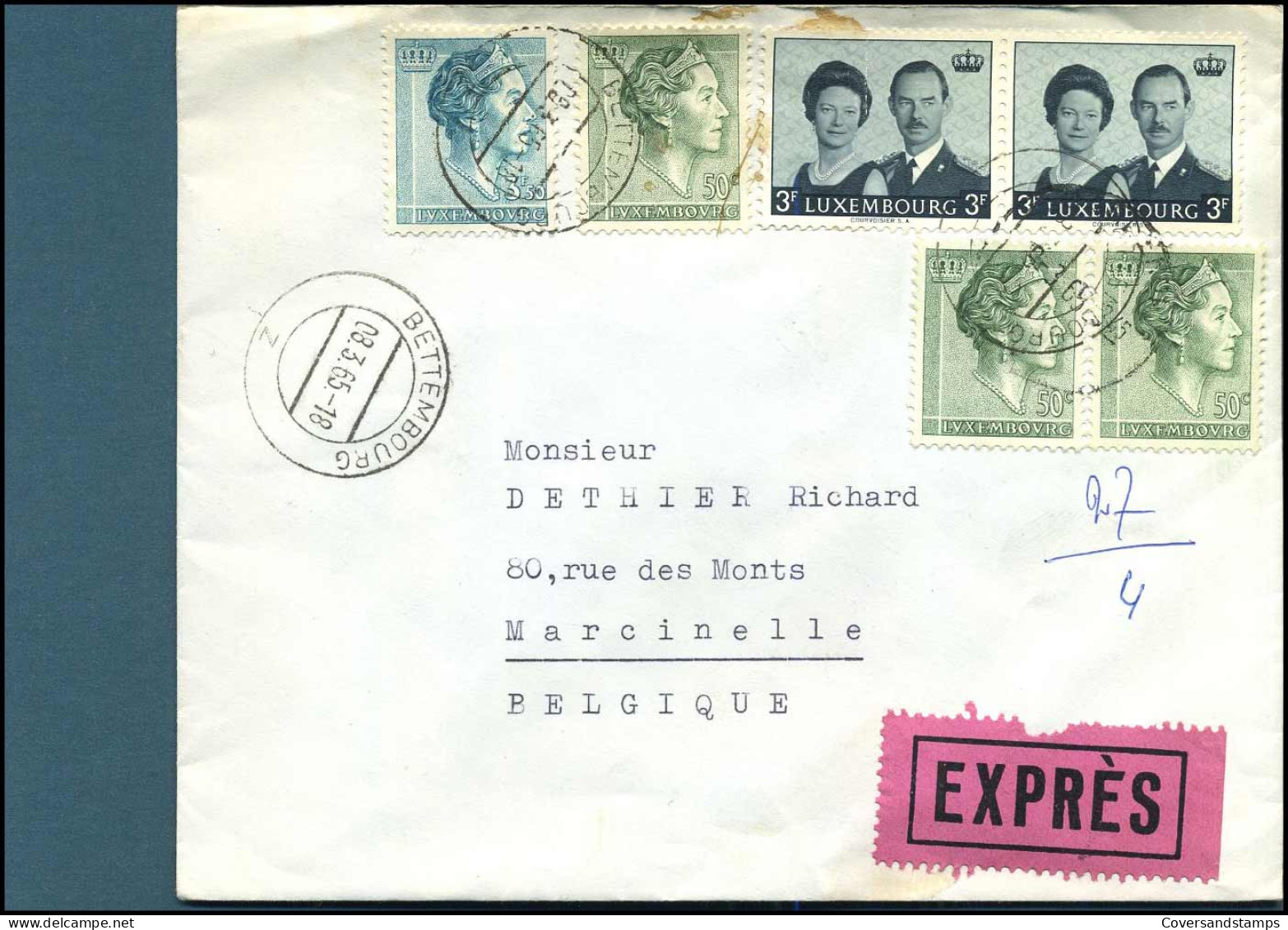 Expres Cover To Marcinelle, Belgium - Covers & Documents