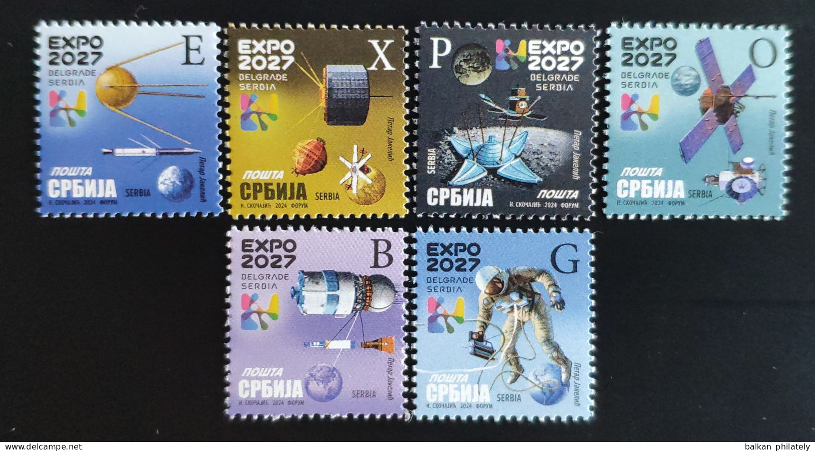 Serbia 2024 EXPO 2027 Space Cosmonaut Rocket Satellite Definitive MNH - Serbien