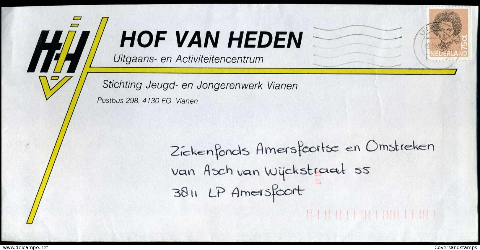 Cover To Amersfoort - 'Hof Van Heden, Uitgaans- En  Activiteitencentrum' - Lettres & Documents