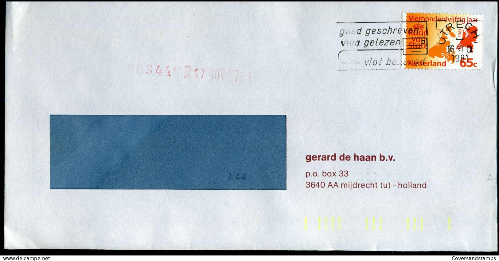 Cover - ' Gerard De Haan B.V., Mijdrecht' - Briefe U. Dokumente