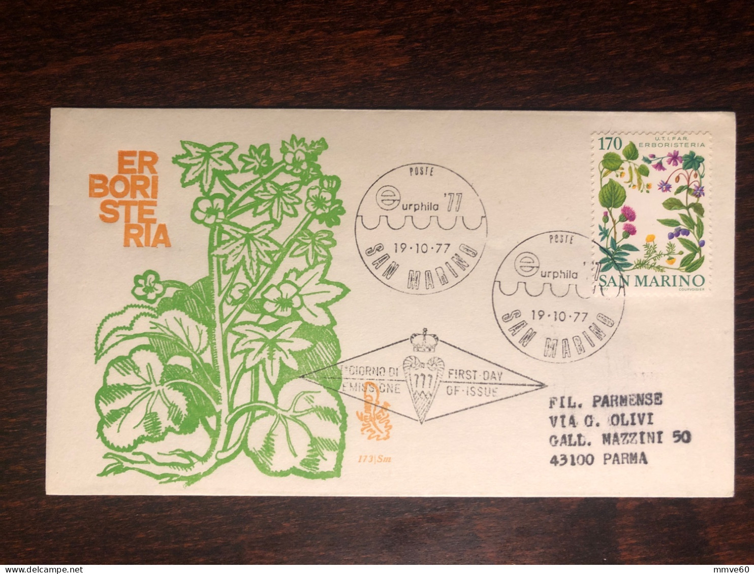 SAN MARINO FDC COVER 1977 YEAR MEDICINAL PLANTS HEALTH MEDICINE STAMPS - FDC