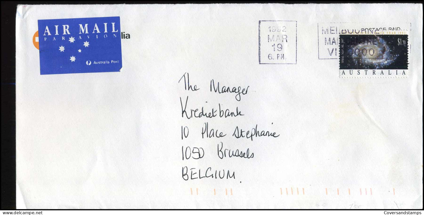 Cover To Brussels, Belgium - Storia Postale