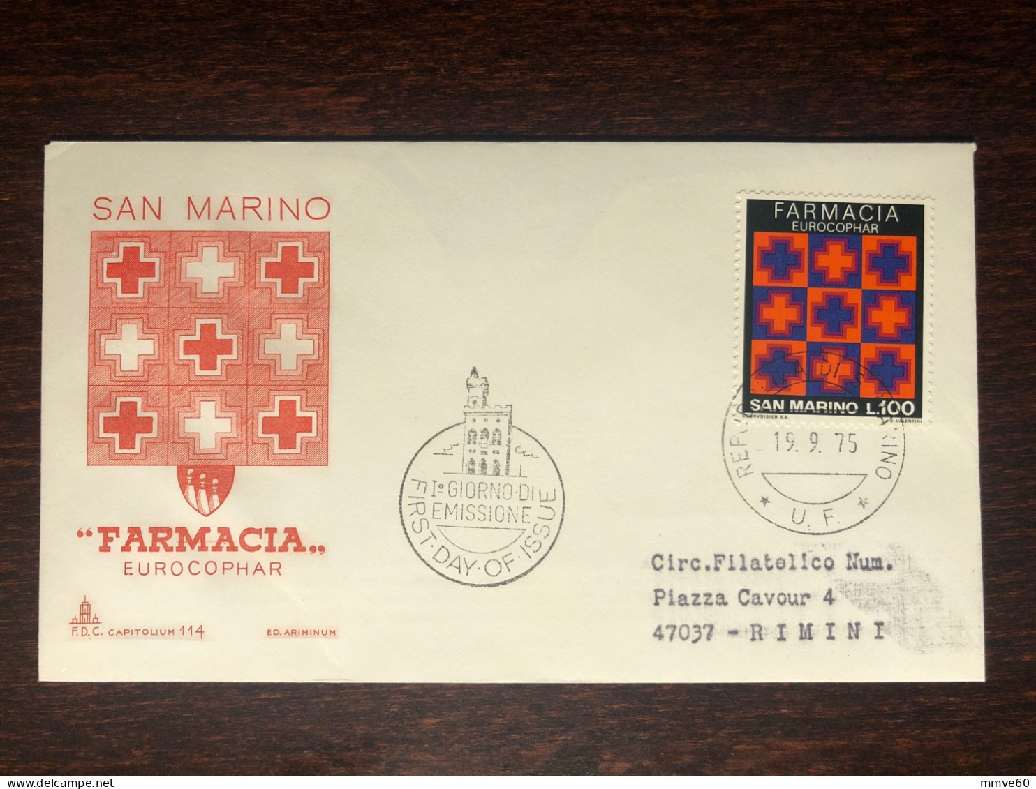 SAN MARINO FDC COVER 1975 YEAR PHARMACY PHARMACOLOGY HEALTH MEDICINE STAMPS - FDC