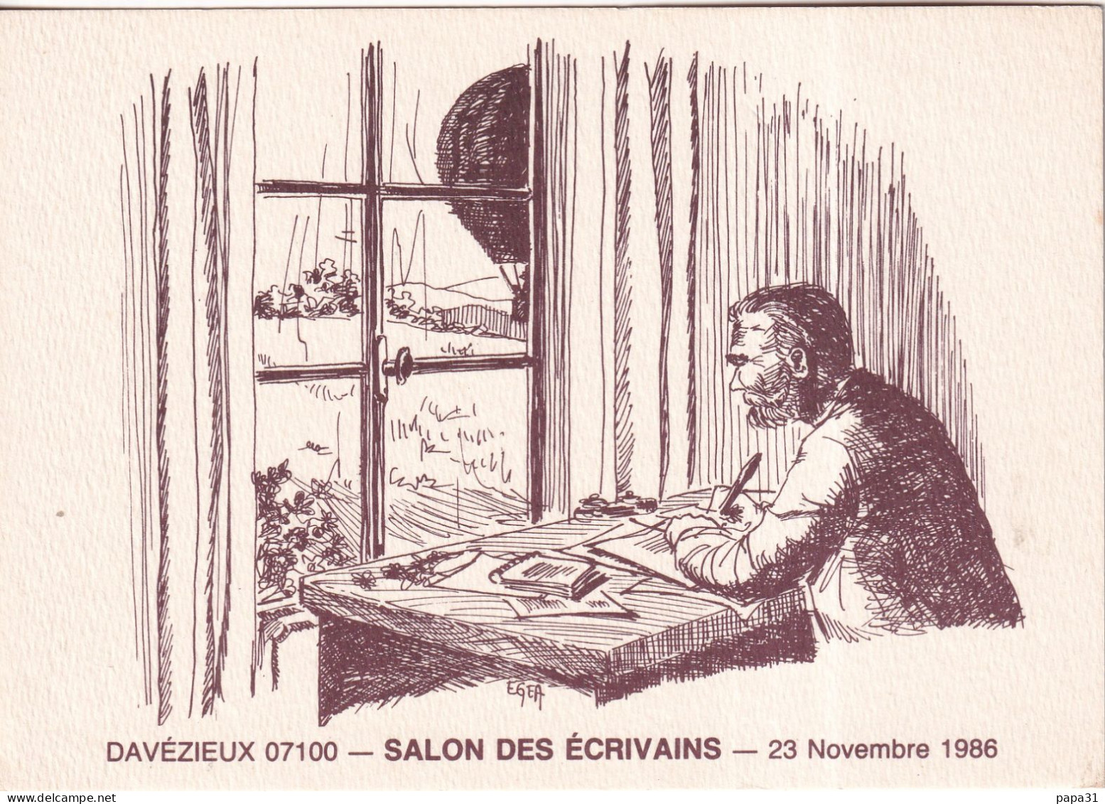 SALON DES ECRIVAINS  1986  DAVEZIEUX  - Tirage Limité 1000 Ex . N° 920 - Borse E Saloni Del Collezionismo