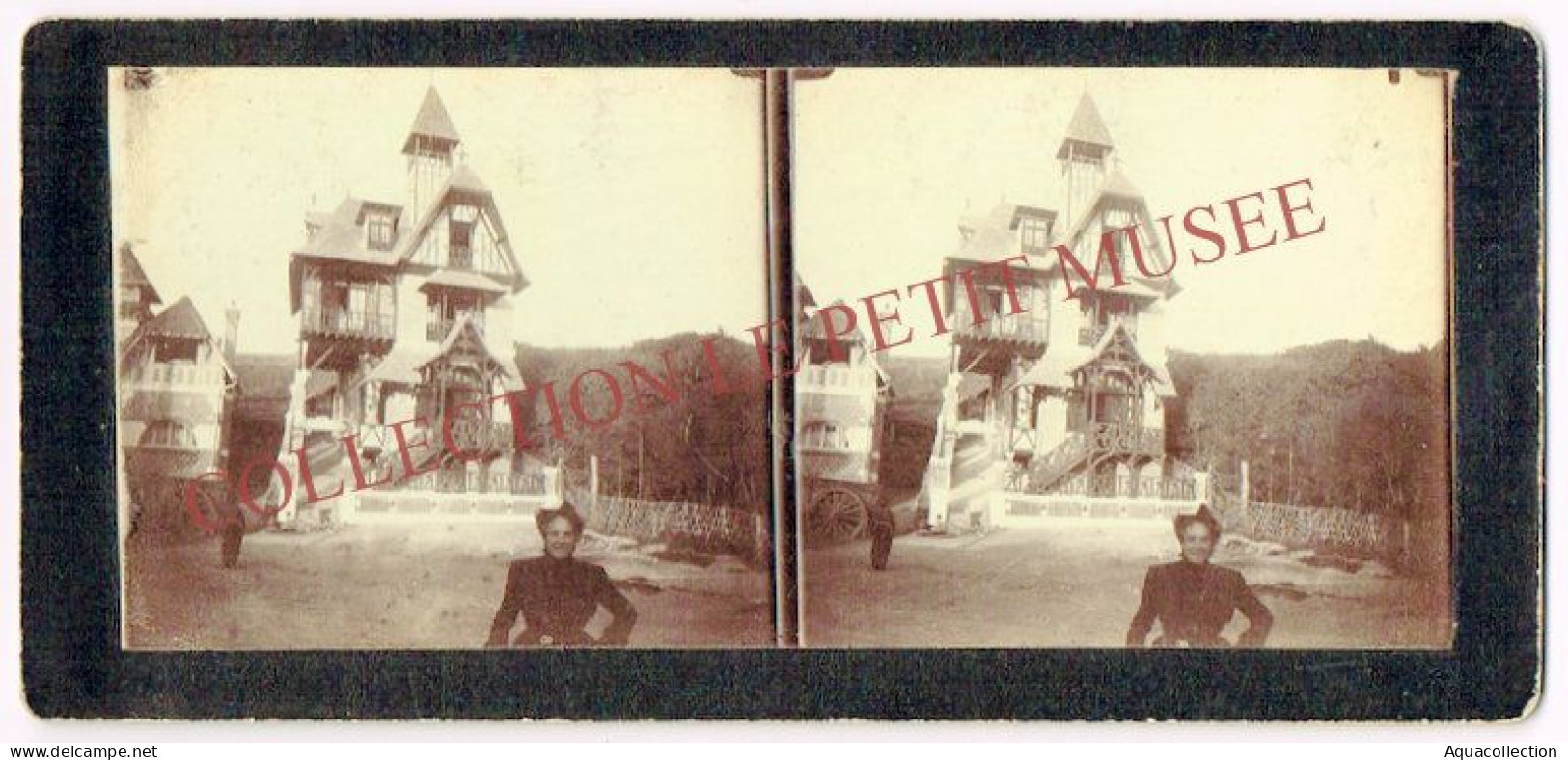 LE BOIS DE CISE - AULT. Photographie Stéréoscopique Sur Carton Fort. Chalet Marie Pierre & Villa Les Lutins. 1890-1900 - Bois-de-Cise