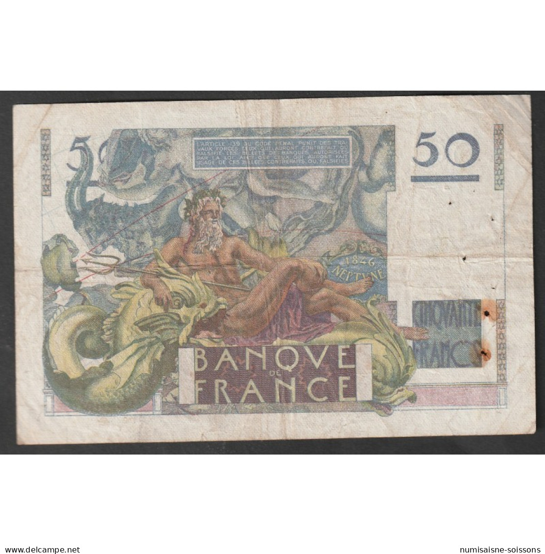 FAY 20/17 - 50 FRANCS LE VERRIER - 01/02/1951 - N.176 - PICK 127 - TB+ - 50 F 1946-1951 ''Le Verrier''