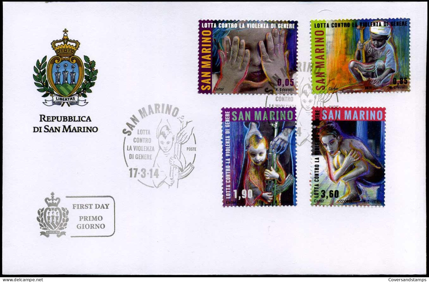 San Marino - FDC 2013 - Lotta Contro La Violenza Di Genere - FDC